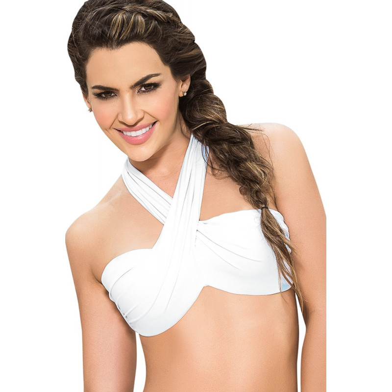 Haut de bikini blanc multi-positions - MAR6848WHT