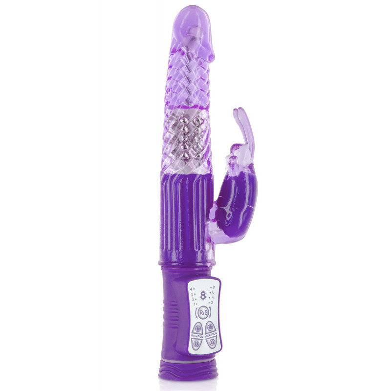 Vibromasseur rabbit violet 2 moteurs et billes rotatives USB - CC5702010201