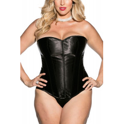 Corset bustier grande taille noir satiné - SOHX31044BLK