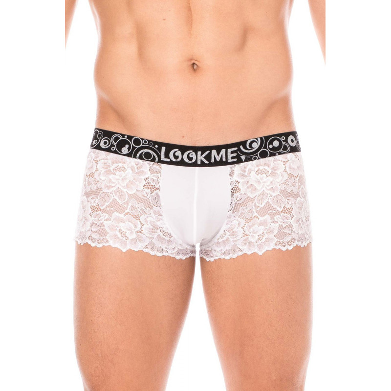 Boxer blanc en dentelle délicate - LM2006-67WHT