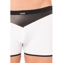 Boxer blanc simili cuir brillant - LM2001-67WHT