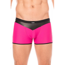 Boxer magenta simili cuir brillant - LM2001-67MAG