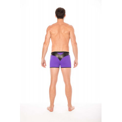 Boxer violet simili cuir brillant - LM2001-67PUR