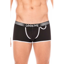 Mini-Pants noir échancré avec zip - LM2003-68BLK