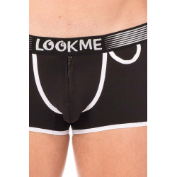 Mini-Pants noir échancré avec zip - LM2003-68BLK