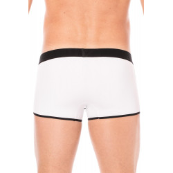 Mini-Pants blanc échancré avec zip - LM2003-68WHT