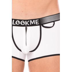 Mini-Pants blanc échancré avec zip - LM2003-68WHT