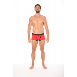 Mini-Pants rouge échancré avec zip - LM2003-68RED