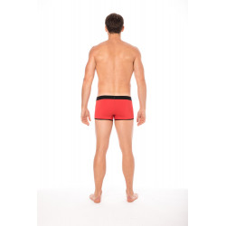 Mini-Pants rouge échancré avec zip - LM2003-68RED