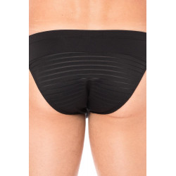 Slip noir rayé opaque et transparent - LM2906-61BLK