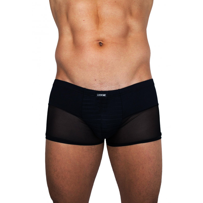 Boxer noir rayé opaque et transparent - LM2906-67BLK