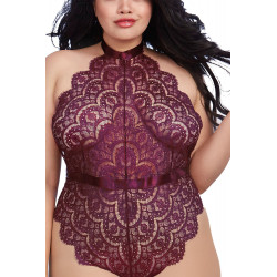 Body string Grande taille en dentelle avec noeud dans le dos - DG11771XMUL