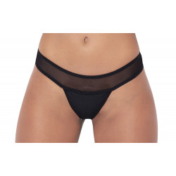 Nuisette noir avec dentelle zig zag et string - MAL8479BLK