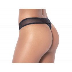 Nuisette noir avec dentelle zig zag et string - MAL8479BLK