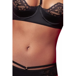 Ensemble soutien gorge balconnet  noir avec tour de cou détachable - MAL8526BLK