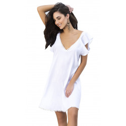 Robe blanche romantique et bohème - MARF4620WHT