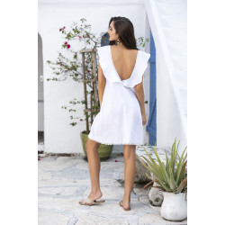 Robe blanche romantique et bohème - MARF4620WHT