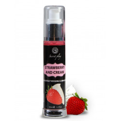 2 en 1 Lubrifiant et huile de massage fraise à la crème chauffant - SP5389