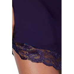 Chemise de nuit soyeuse  couleur prune - DG11824PLU