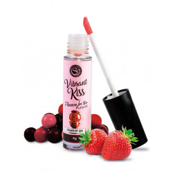 Gloss sexe oral vibrant gum à la fraise 100  comestible - SP6539