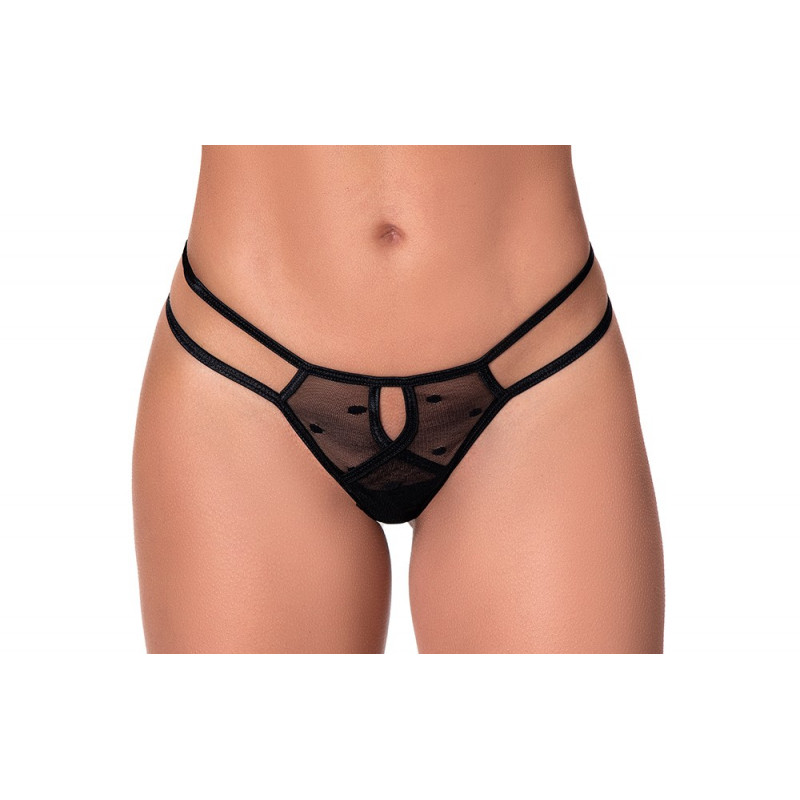 String noire ficelle ajustable - MAL108BLK