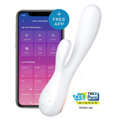 Vibromasseur rabbit blanc connecté Mono Flex Satisfyer - CC5972440020