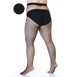 Collants résille grande taille 20 deniers noir