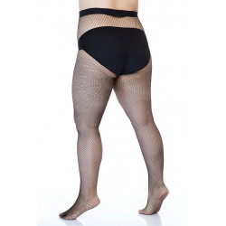 Collants résille grande taille 20 deniers noir