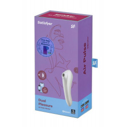 Vibromasseur et stimulateur de clitoris blanc connecté Dual Pleasure Satisfyer - CC5972590201