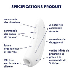 Stimulateur clitoridien connecté blanc Curvy 1  Satisfyer - CC5972390020