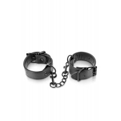 Menottes simili cuir noir ajustables Fetish Tentation - CC570407