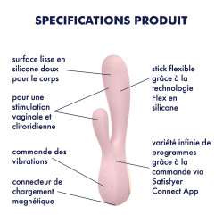 Vibromasseur rabbit rose connecté Mono Flex Satisfyer - CC5972440040