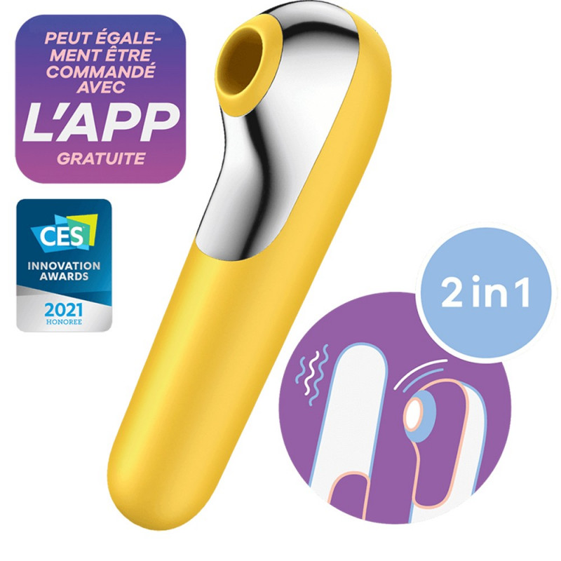 Vibromasseur et stimulateur clitoridien jaune Dual Love Satisfyer - CC5972570104