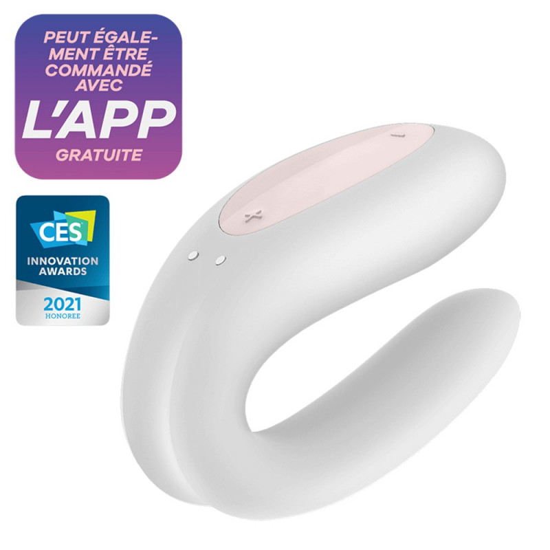 Vibromasseur pour couple connecté blanc Double JOY Satisfyer - CC5972420020