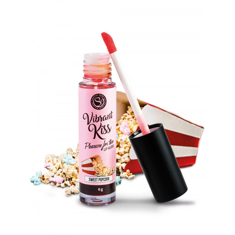 Gloss sexe oral vibrant au pop corn 100  comestible - SP6584