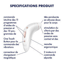 Stimulateur de clitoris par onde et vibration USB Pro 1  Satisfyer - CC597127