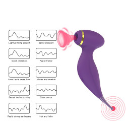 Oiseau du Paradis - Vibromasseur 2 en 1 avec succion et stimulateur violet - CR-820PUR