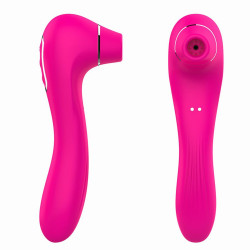 Vibromasseur 10 modes  et stimulateur à succion rose 10 programmes USB - BOZ-047PNK