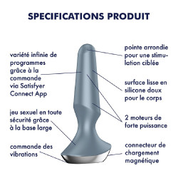 Plug anal vibrant connecté USB ilicious 2 Ice blue Satisfyer - CC597290