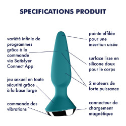 Plug anal vibrant connecté USB ilicious 1 Petrol Satisfyer - CC597214