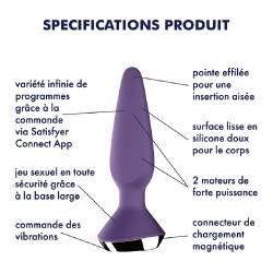 Plug anal vibrant connecté USB ilicious 1 violet Satisfyer - CC597221