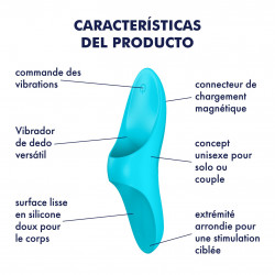 Stimulateur polyvalent bleu à insérer sur le doigt USB Teaser Satisfyer - CC597723