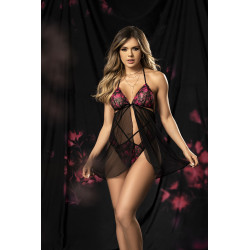 Nuisette ou Body fleuri sexy - MAL7381BPK