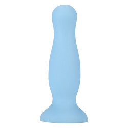 Plug anal ventouse bleu pastel taille M - A-001-M-BLU