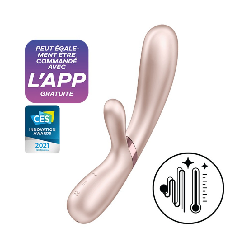 Vibromasseur rabbit nacré chauffant USB connecté Hot Lover Satisfyer - CC597748