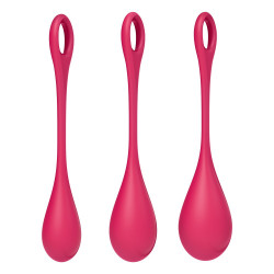 Set de 3 boules de geisha rouge Yoni Power 1 Satisfyer - CC597751