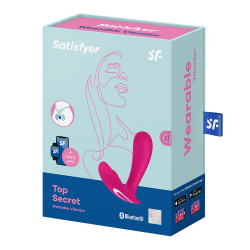 2 en 1 Vibromasseur et stimulateur clitoridien rose connecté Top Secret Satisfyer - CC597753