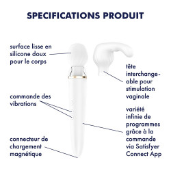 Double wand blanc connecté USB Double Wand-er Satisfyer - CC597756