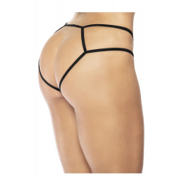 Nuisette en dentelle noire avec large noeud satin  - MAL7429BLK