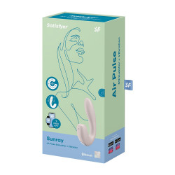 Vibromasseur point G avec stimulateur clitoris connecté USB rose Sunray Satisfyer - CC597781